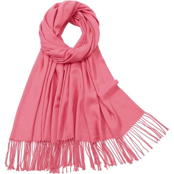 ⚡Women's Coral Pashmina Shawls Evening Dress Bridesmaid Winter Warm Long Scarf - Picture 5 of 8